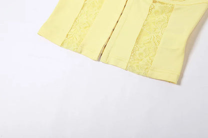 Lace Patchwork Hollow Top