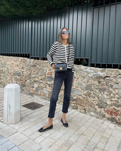 Striped Knit 2 Piece Set: Zebra Cardigan & High Waist Shorts