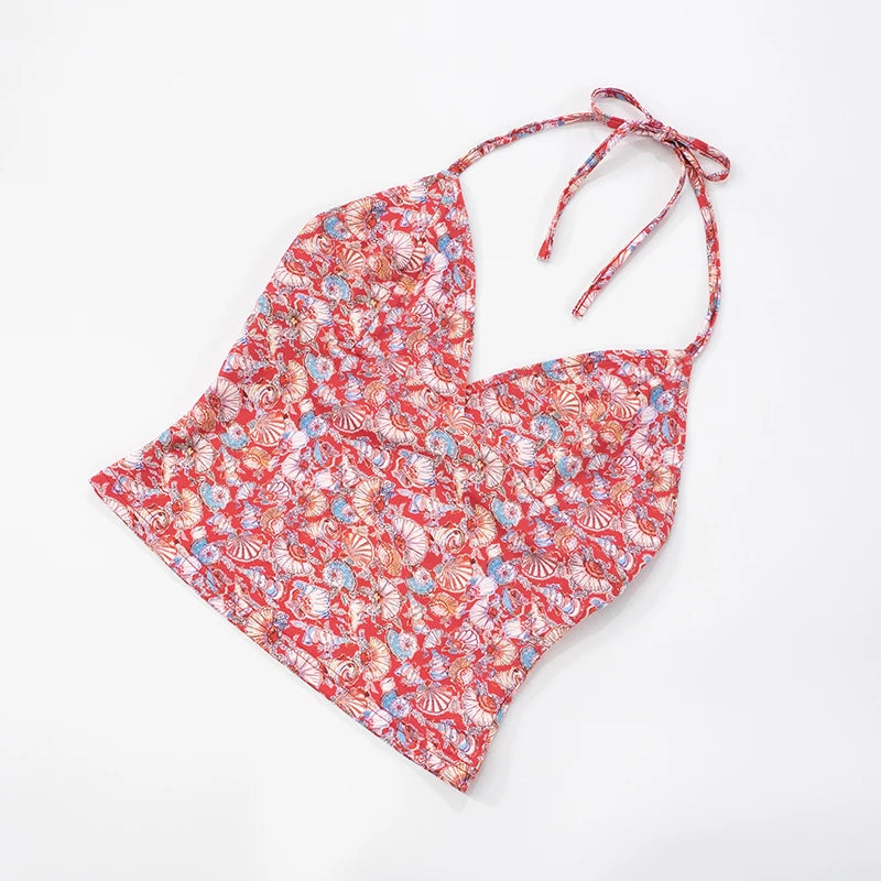 V-Neck Slim Halter Top