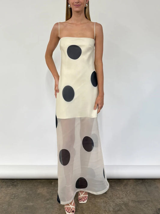 White Polka Dot Maxi Dress