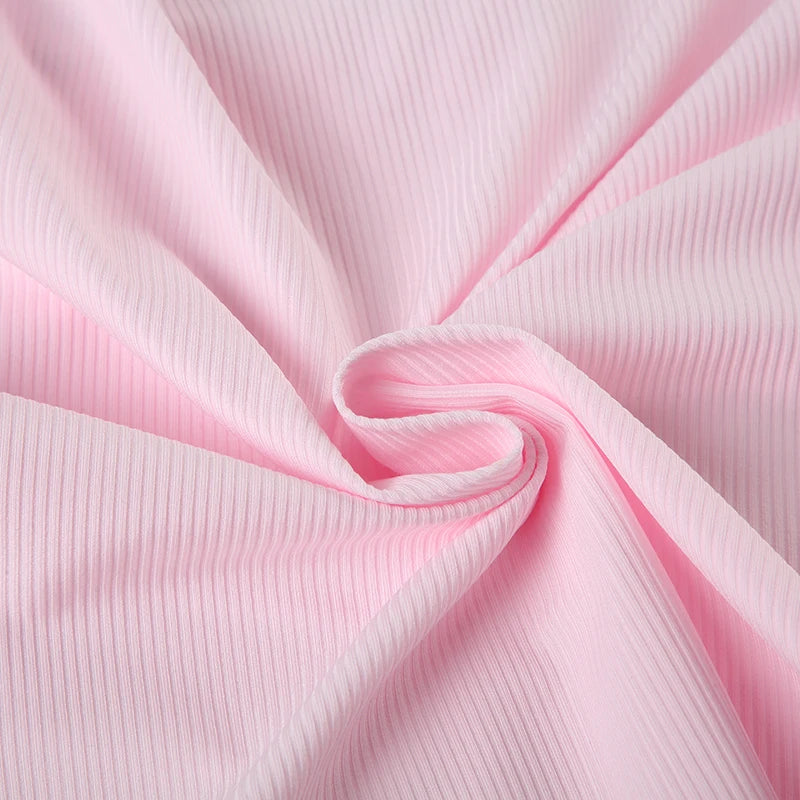 Pink Ruched Bow Crop Top