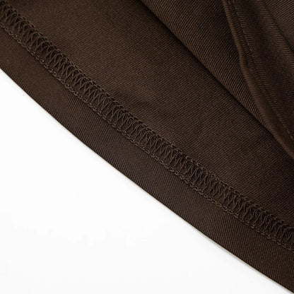 Brown Hollow Out Sleeveless Round Neck Top
