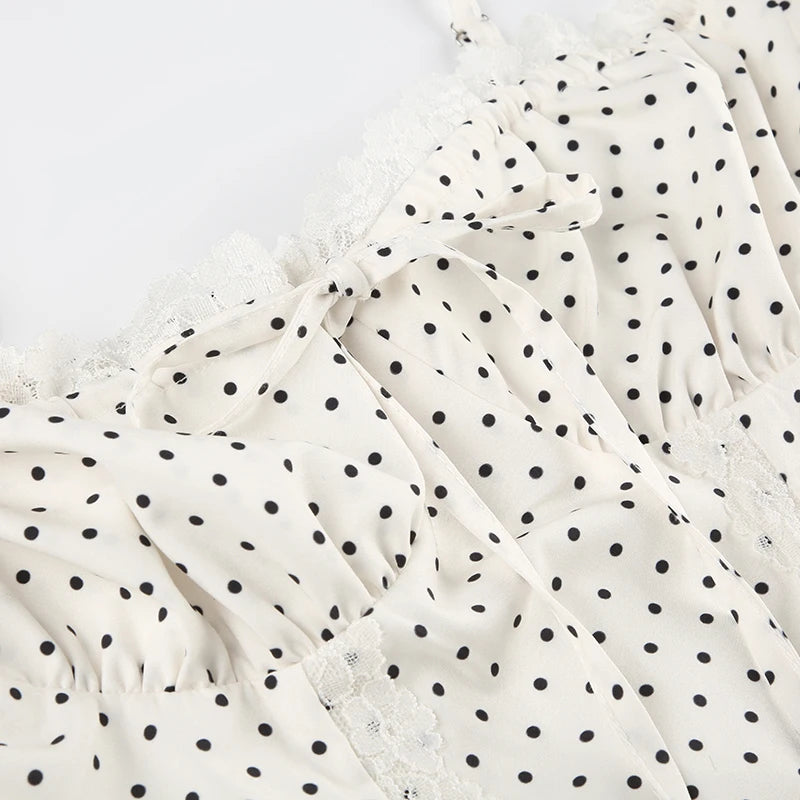 White Polka Dot Mini Dress