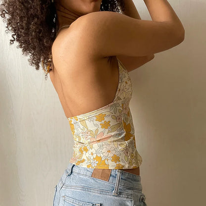 V-Neck Slim Halter Top