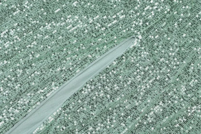Sequined Strapless Backless Slit Maxi Dress
