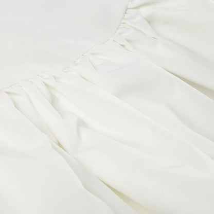 White Satin Bow Mini Dress