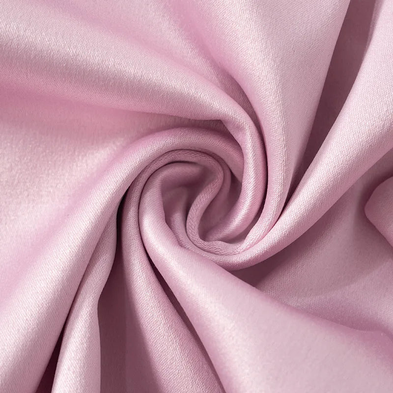 Pink Satin Hollow Out Bow Mini Dress