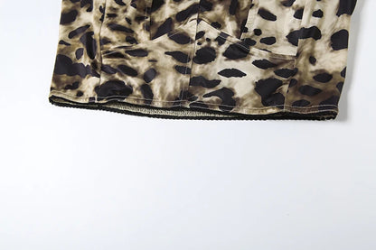 Sporty Leopard Print Tracksuit Set - Tank Top & Shorts
