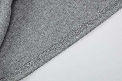 Gray Turn-Down Collar Long Sleeve Slim Cardigan Top