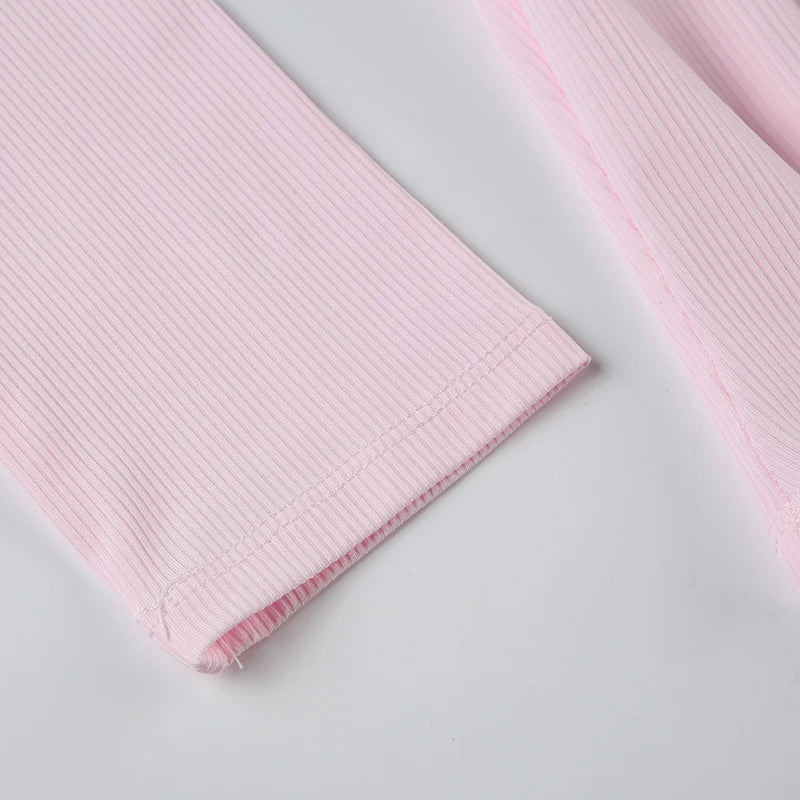 Pink Ruched Bow Crop Top