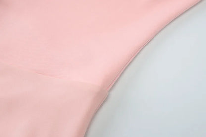 Pink V-Neck Sleeveless Chiffon Patchwork Midi Dress