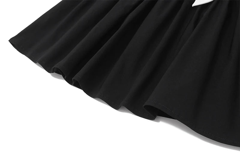 Black Off Shoulder Long Sleeve A-Line Mini Dress
