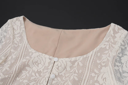 White Off Shoulder Lace Long Sleeve Mini Dress