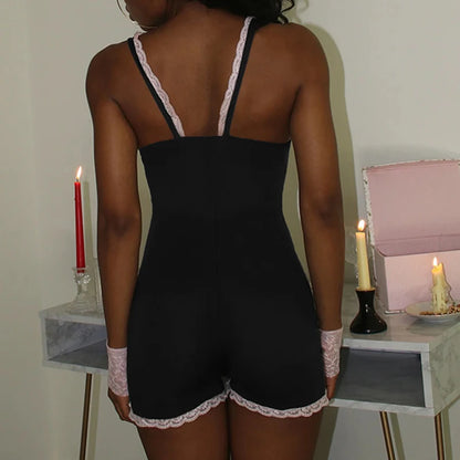Lace Patchwork Bodycon Jumpsuit
