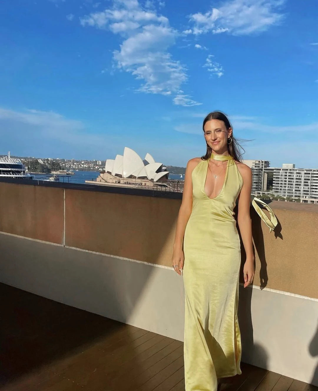 Satin Backless Maxi Dress