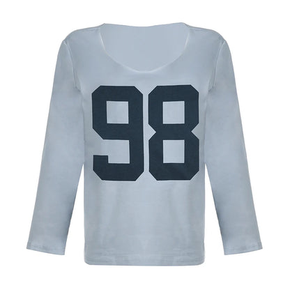 Looe V-neck Long Sleeve Tee by Bellazair Blue