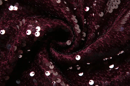 Claret Sequins Deep V Neck Backless Mini Dress