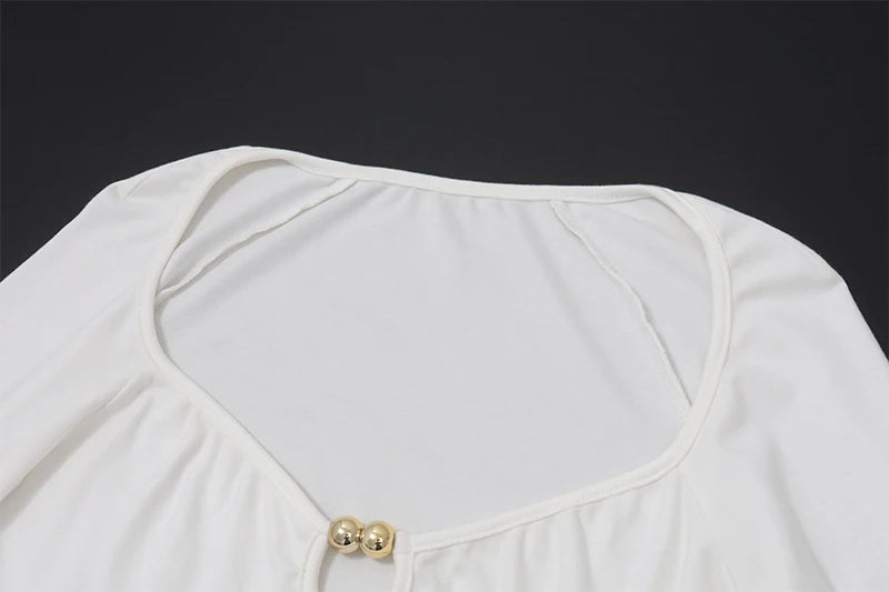 White Bodycon Long Sleeve Shirt
