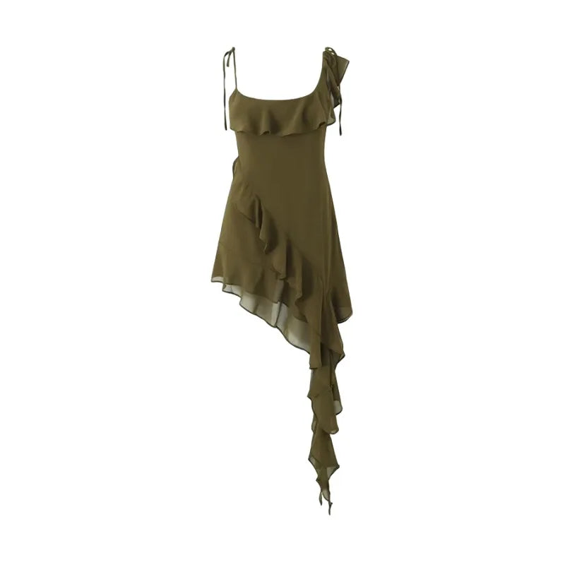 Ruffle Chiffon Mini Dress