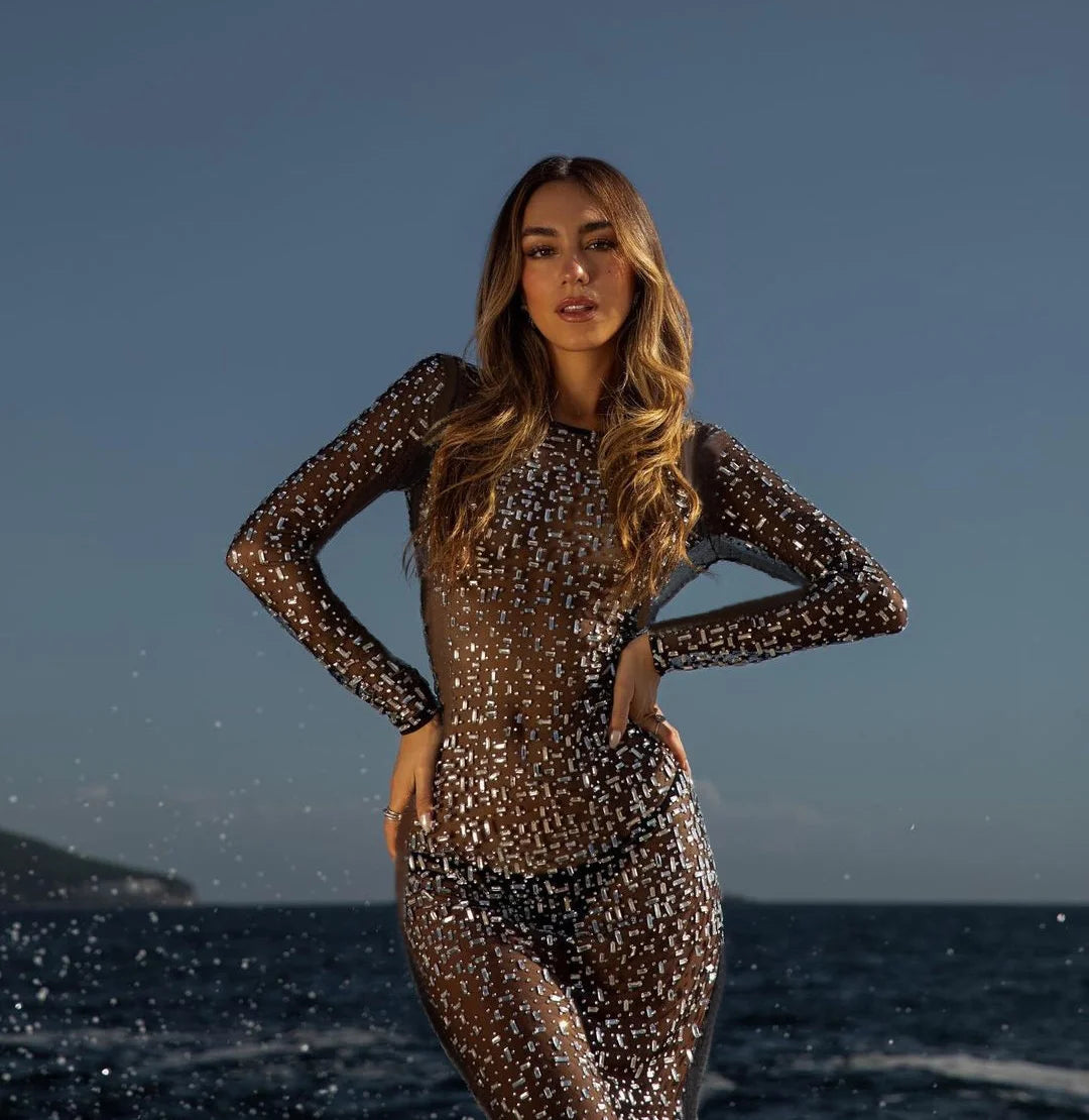 Glitter Diamond Sparkling Maxi Dress
