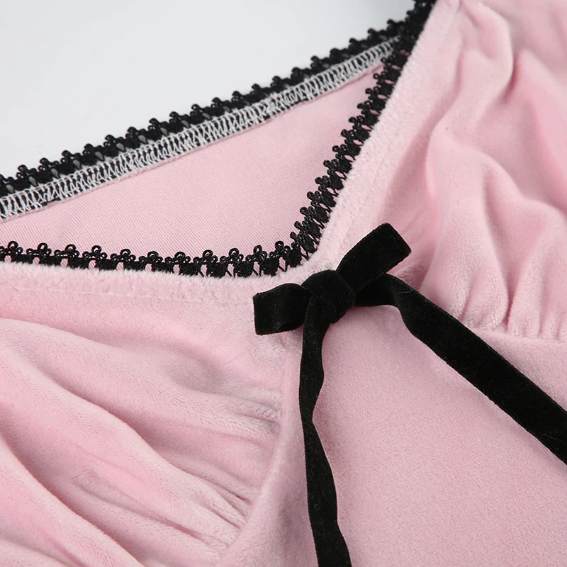 Pink Lace Crop Top