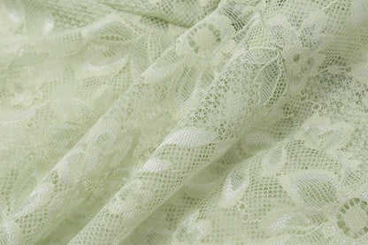 Green Lace See Through Backless Top