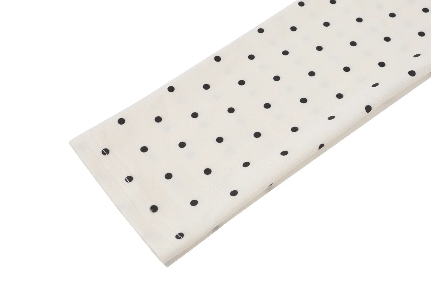 White Polka Dot Off Shoulder Long Sleeve Top