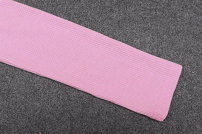 Pink Ribbed Knit Long Sleeve Crop Top