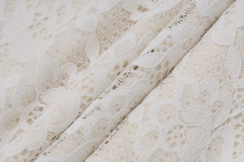White Lace Hollow Out Sleeveless Sheath Maxi Dress