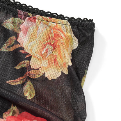Sleeveless V Neck Cami Top & Flower Print Mini Skirt Set