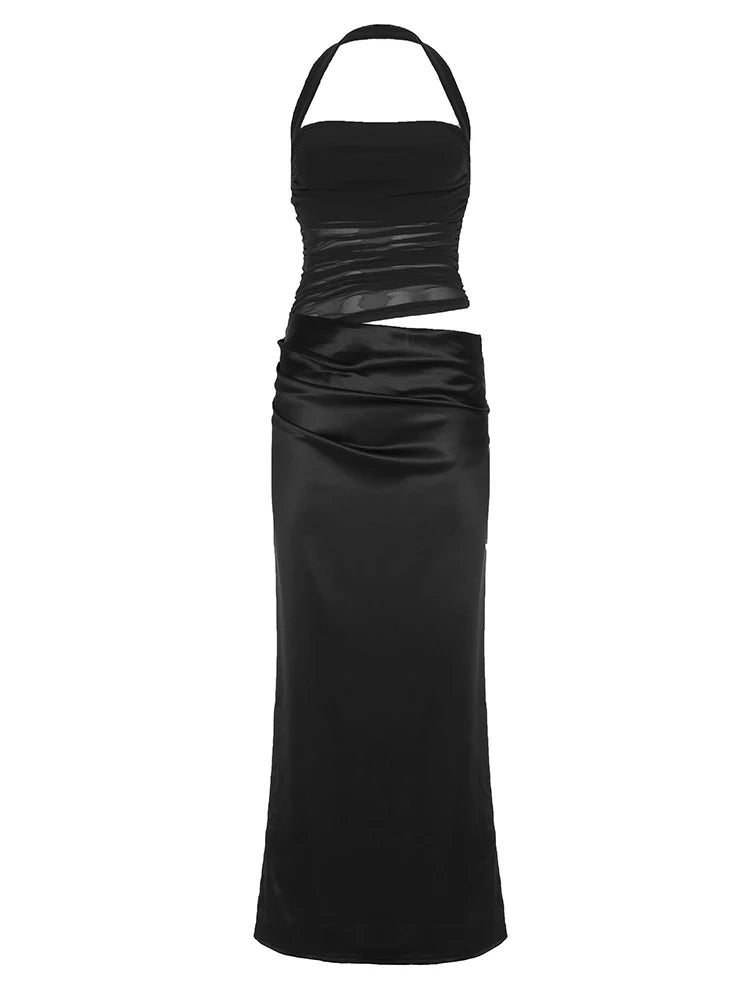 Halter Dress Backless Slits Bodycon Sleeveless