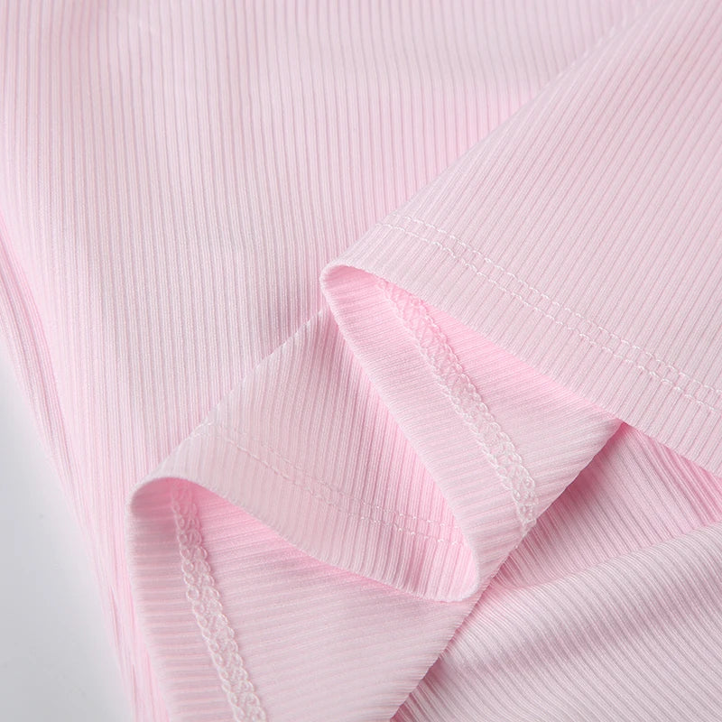 Pink Ruched Bow Crop Top