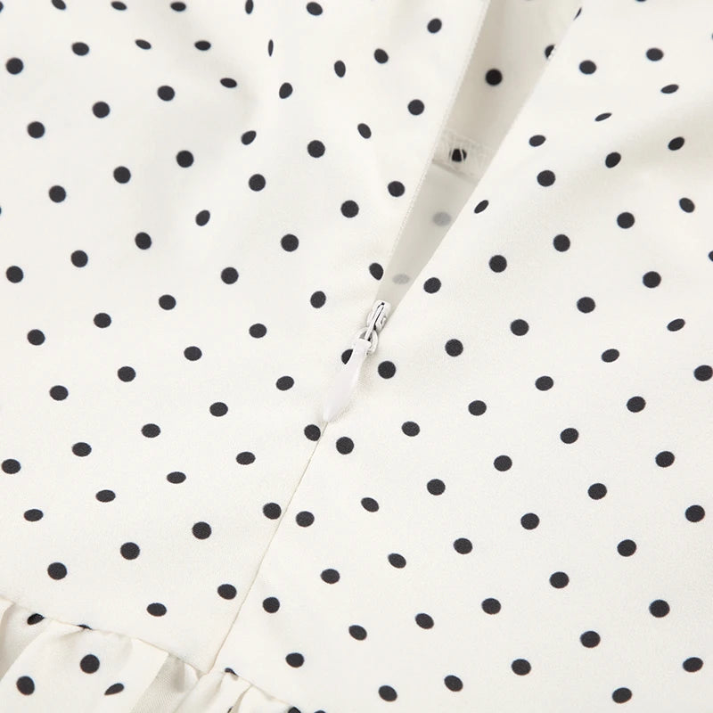 White Polka Dot Mini Dress