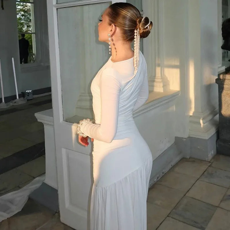 Long Sleeve Ruched Maxi Dress