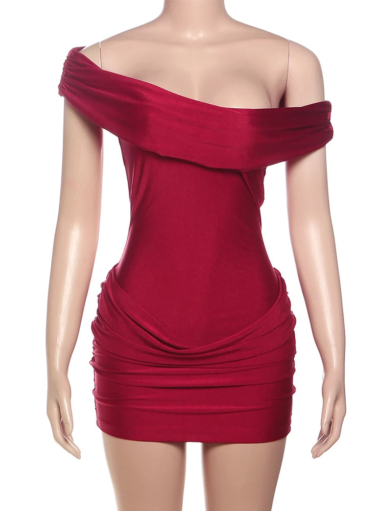 Pleated Dress Soldier Irregular Mini Bodycon
