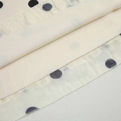 Beige Polka Dot Low Waist Midi Skirt