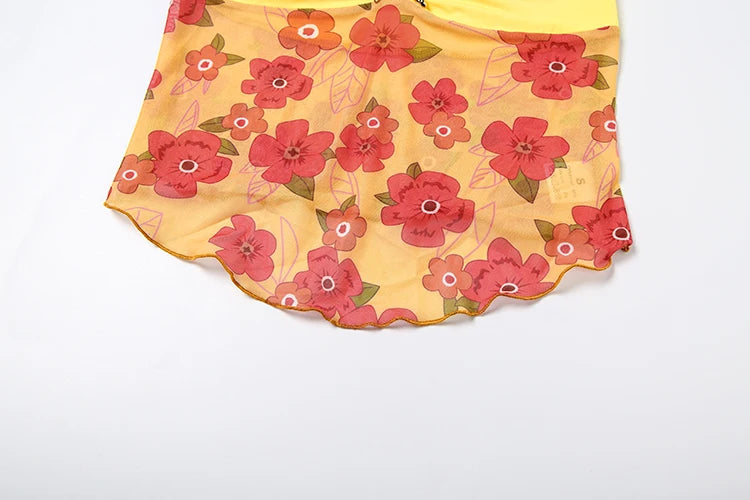 Yellow Floral Halter Top