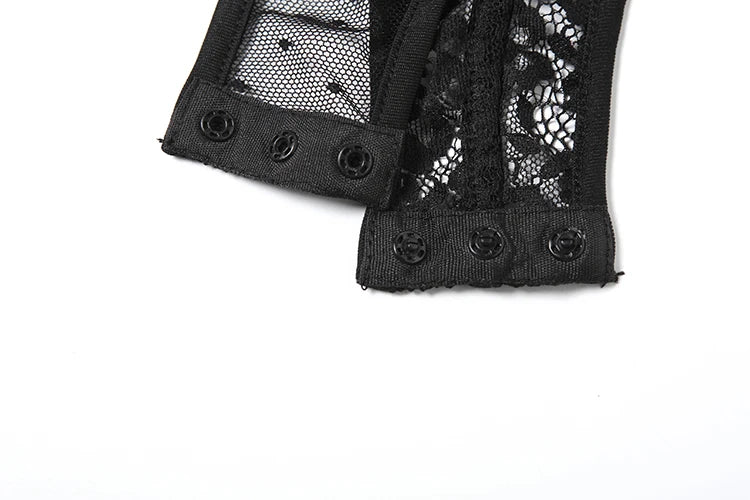 Black See Through Lace Bodysuit