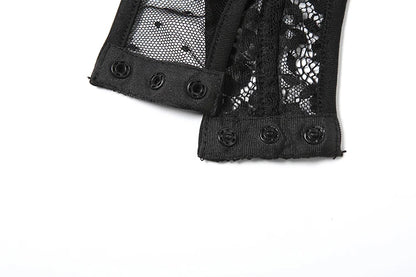 Black See Through Lace Bodysuit