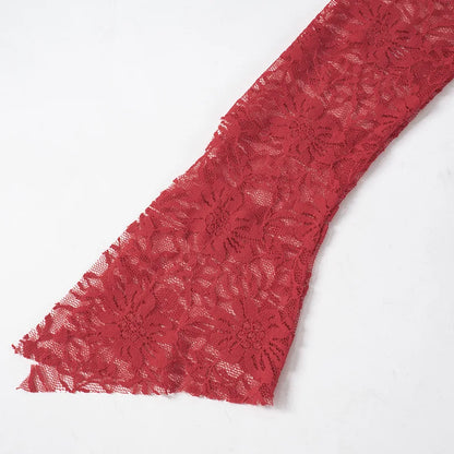 Red See Through Lace Top