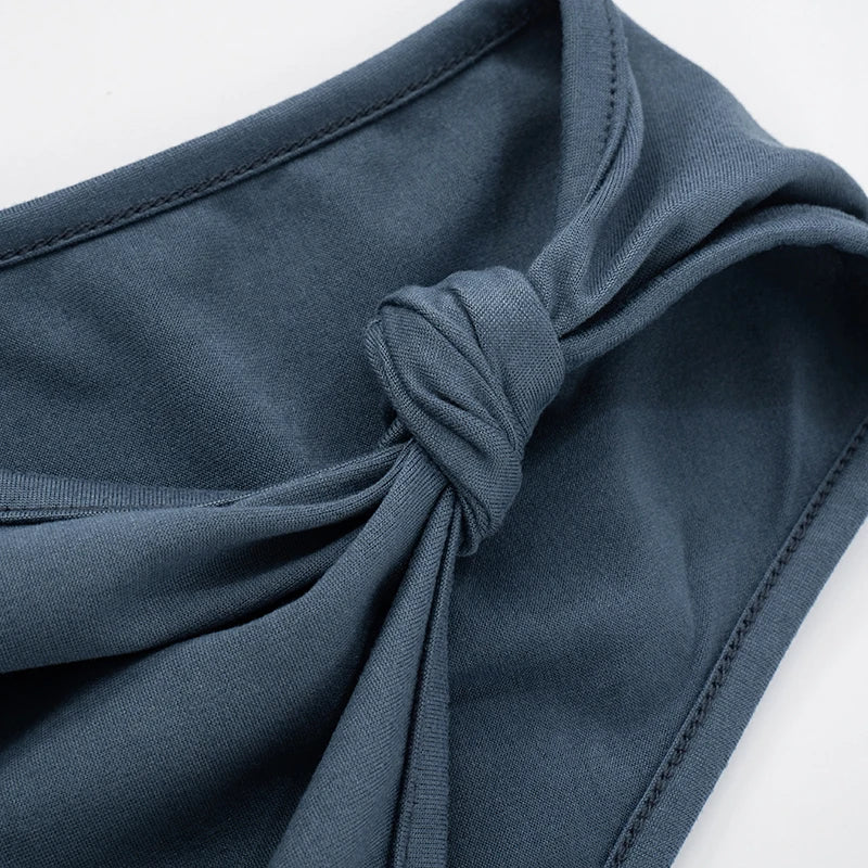 Color Slim Strapless Waist Top Vest Single Shoulder Slant Neck Knot Vest Advanced Temperament