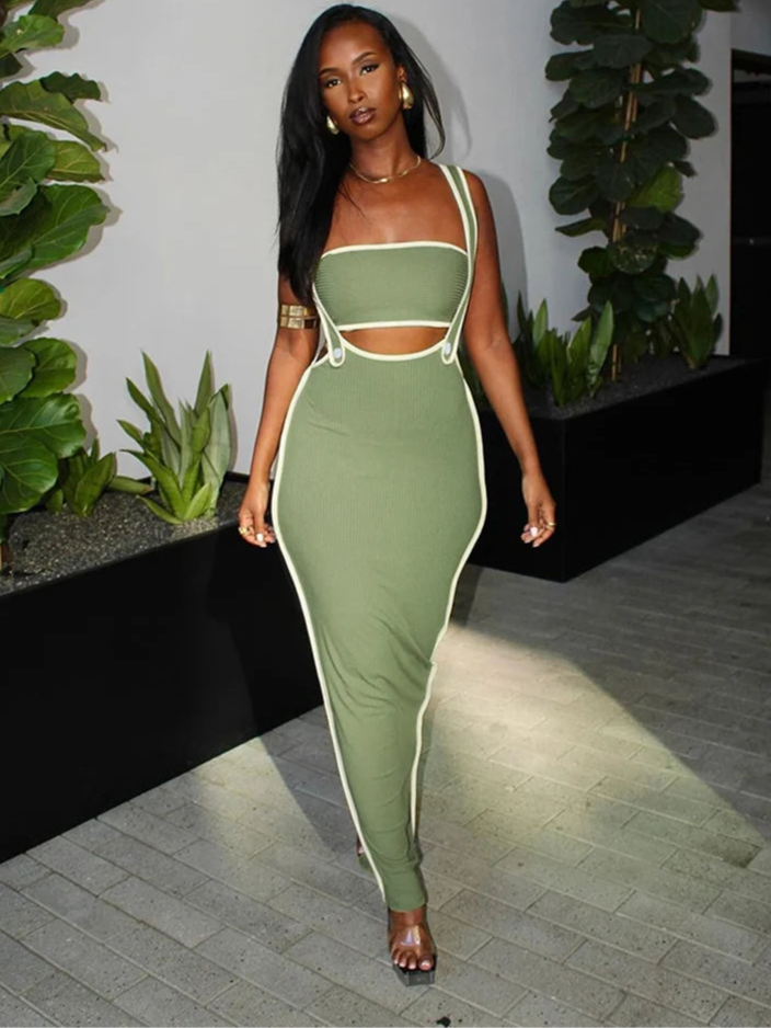 Slim Sleeveless Two Piece Set