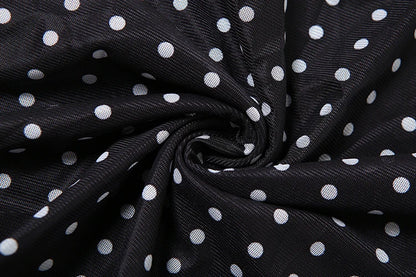 Polka Dot Backless V-Neck Dress