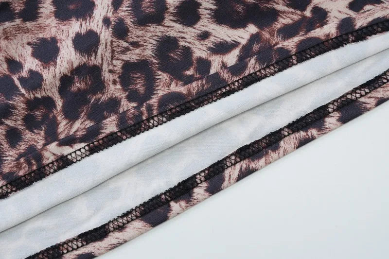 Leopard V-Neck Patchwork Lace Crop Top
