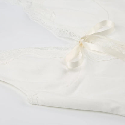 Sweet V-Neck Lace Camis Slim Crop Top