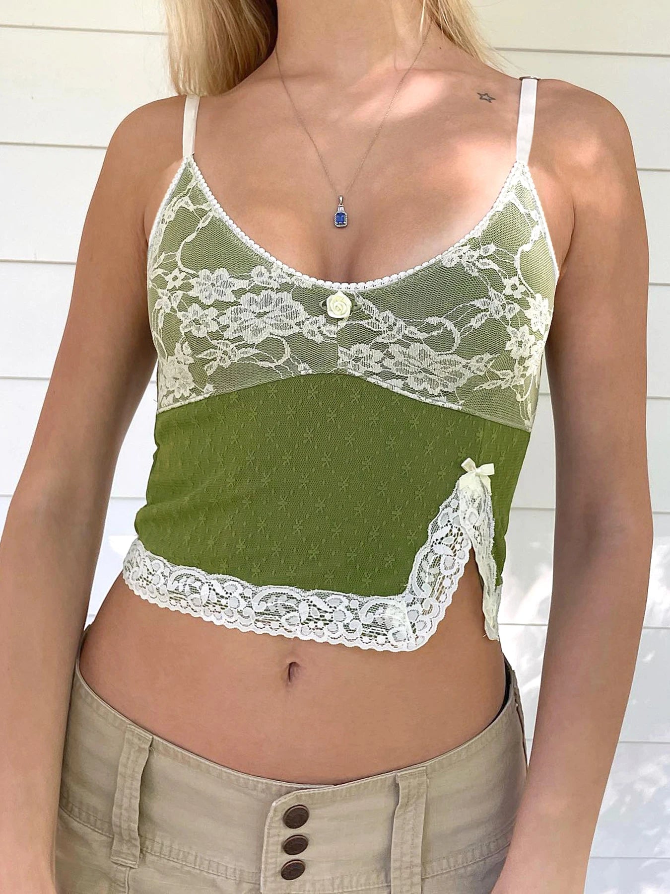 Lace Split Top