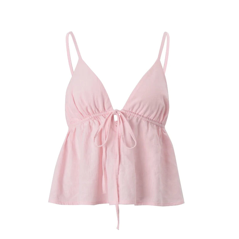 Off Shoulder V-Neck Backless Top