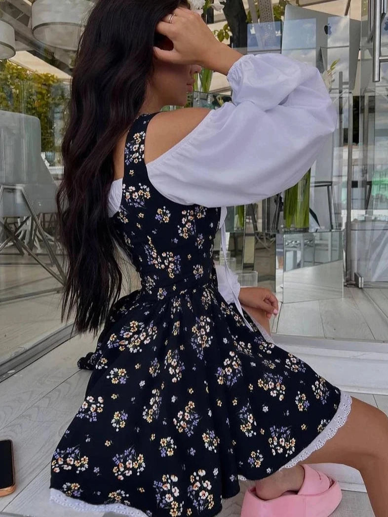 Slim Puff Sleeve Mini Dress