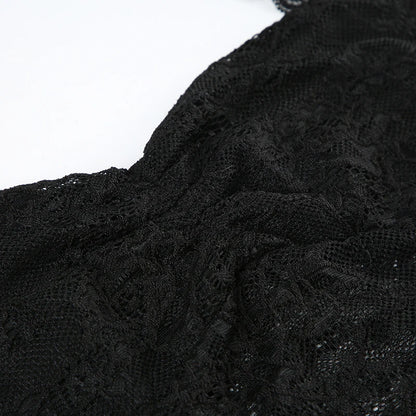 Lace Patchwork Backless Halter Neck Camisole Top