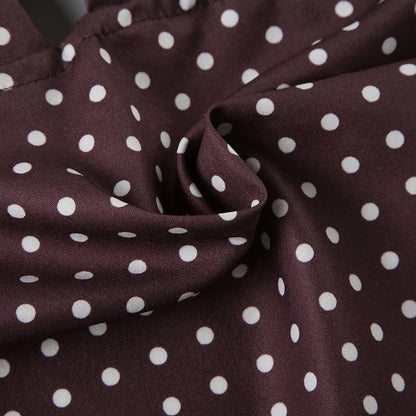 Backless Dot Print Halter Neck Camisole